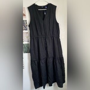 Lands' End Black Lyocell Midi Dress